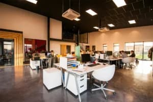 Modern office workspace with desks