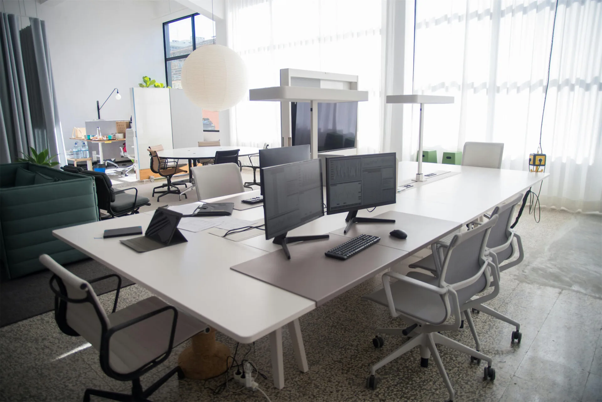 Modern office desk setup